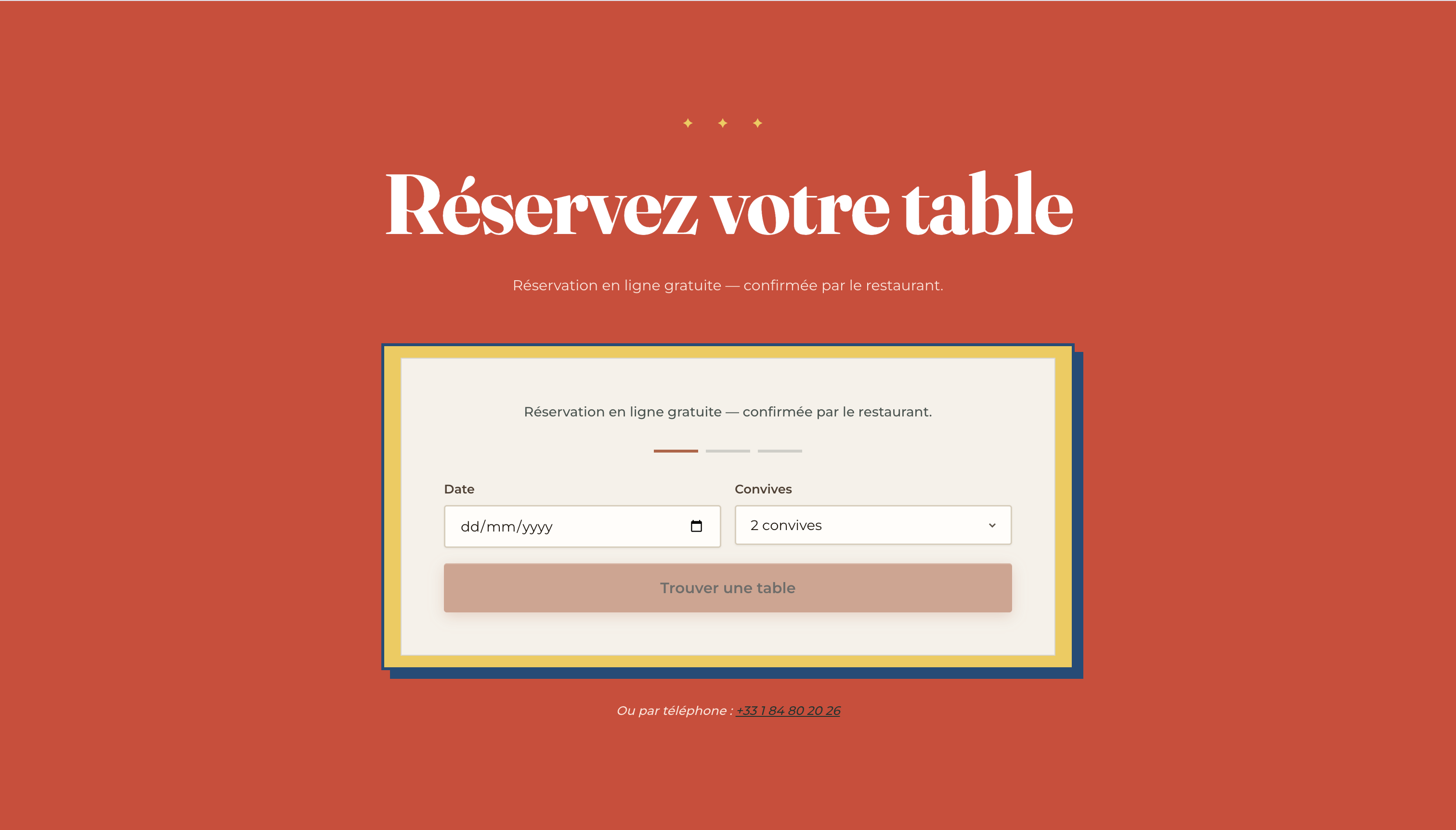Réservation en ligne du Jardin d'Olive